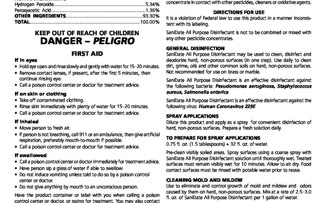 sanidateallpurposedisinfectant_label Amag, LLC (es)